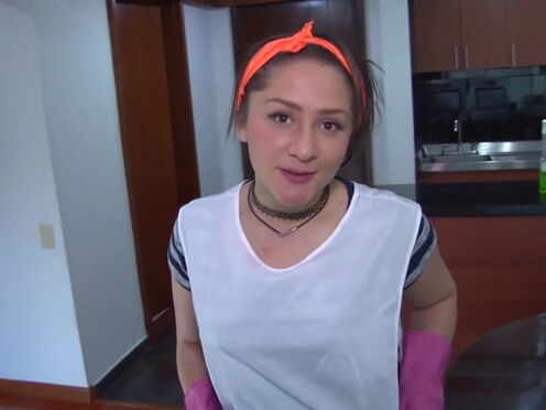 Latin Cleaning Lady Valeria Cardozo Rides Prick Hard