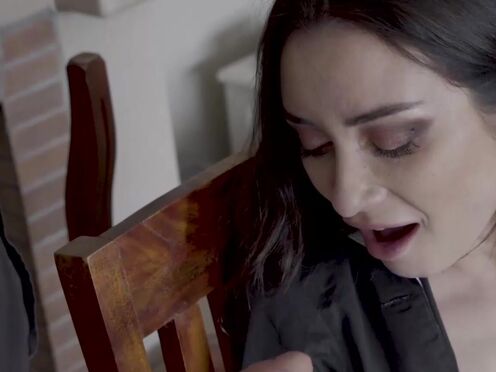 Restrained Valentina Bianco railed in her glam maid uniform