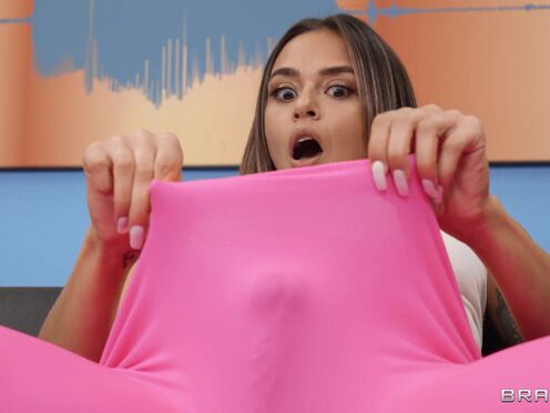 WTF?!! Armani Ebony is masturbating on the couch when all of a sudden she's growing a meat!!