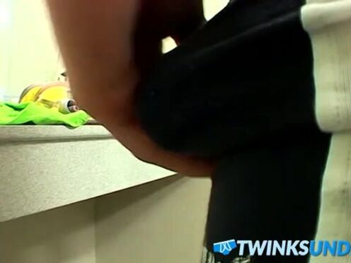 Joey Steels fills up his undies with cum after masturbation