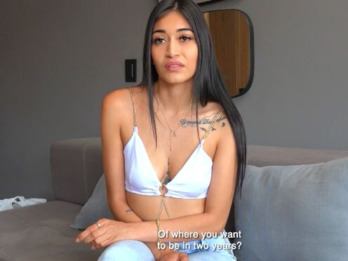 Latin COUGAR cutie makes her porn debut during this casting call
