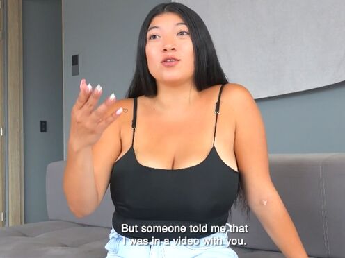 Huge tits Asian Latin amateur visited the fake casting studio once more