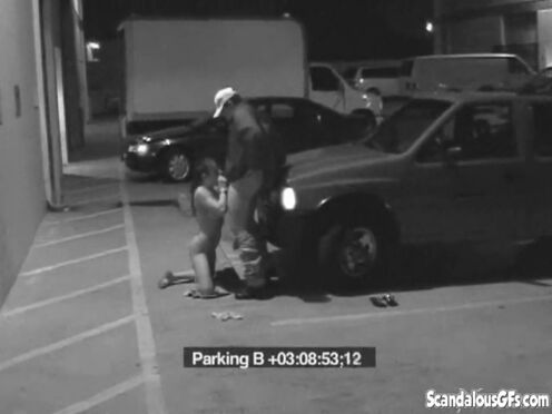 Slutty teen is caught as she sucks meat