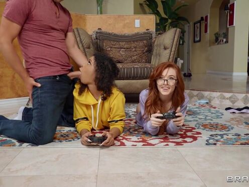 BRAZZERS: Gamer Chick 3some Action - Starring Jeni Angel & Madi Collins