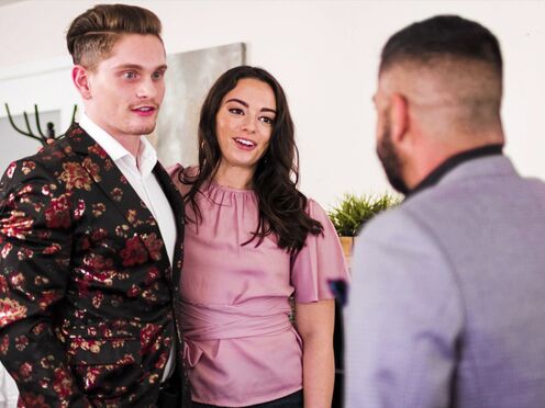 Bisex gay 3some in the office with boss assistent & her BF