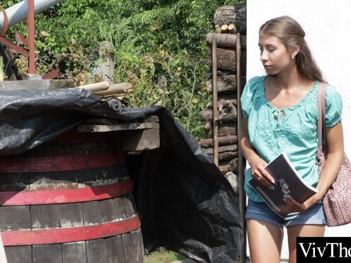 Adorable secretary seduces her hot older boss. She eats her shaved beaver