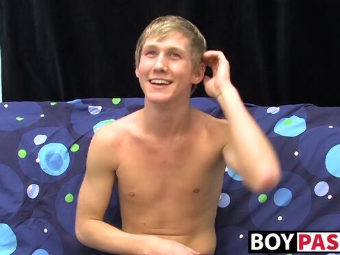 Skinny teenager Hayden jerks off while moaning from pleasure