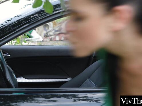 Voluptuous lesbian picks up hot hitch hiker & fucks her