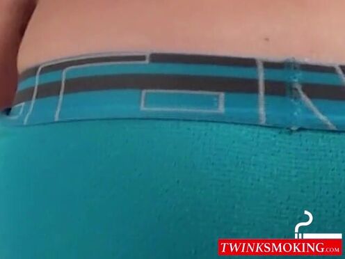 Handsome frat guy teases fratmates nipple after smoking