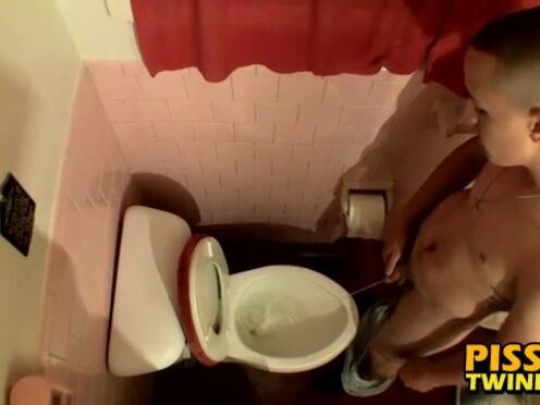 Leo McArthur gets caught jerking off & pissing in toilet