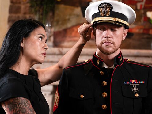 Asian COUGAR stepmum had stepson wear step dad his military outfit