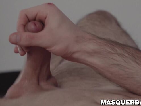 Masked jock with great abs Sam Cuthan solo masturbates