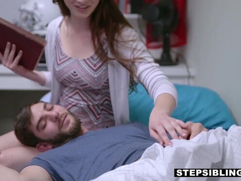 Sexy sex with a lustful ginger step sister