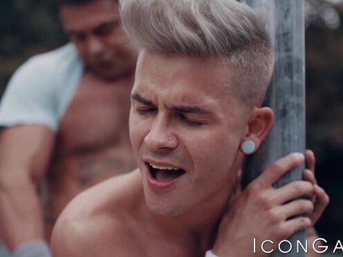 Skinny blonde twink Andy Taylor anal fucked hard from behind