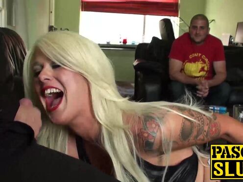 Sexy blonde hot girl Roxy Mae gets chocked & beaver fingered