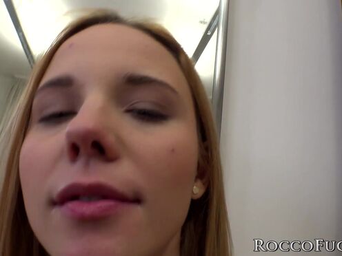 Natural tits sexy girl Anna P twat licked before P-O-V blowjob