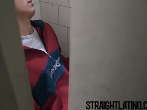 Straight latino blows & gets barebacked in shady bathroom