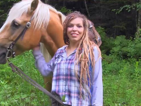 French Rastafarian is Proud of her Horse & Tats