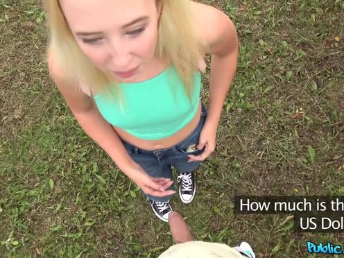 Lost American hot girl fucks in European woods for cash