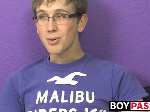 Jockstrap glasses twink Tommie Reed sexy solo masturbation